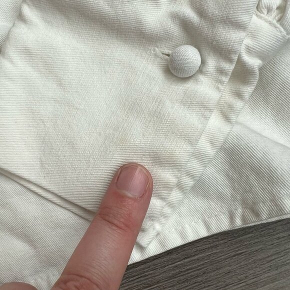 Loeil Square Neck Puff Sleeve Cottagecore Romantic White Cotton Blouse Size S - Picture 6 of 6